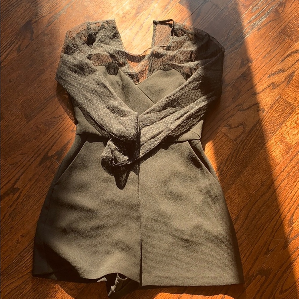 BCBG Black Mesh Romper